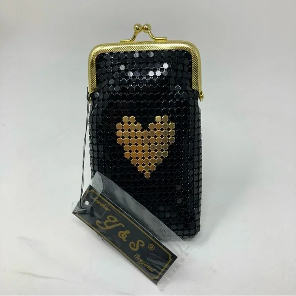 cigarette coin purse Bags | Vintage Style Metal Mesh Gold Heart Cigarette Case Purse Coin Purse